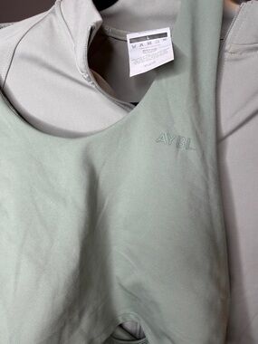 AYBL Light Sage Green Seamless  Halter Sports Bra